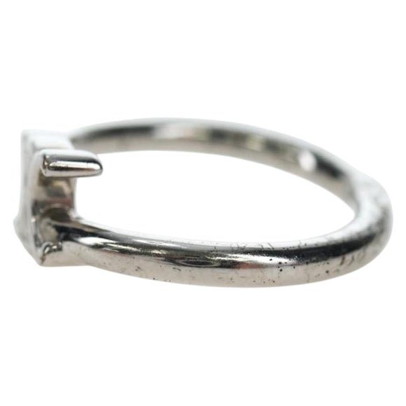 CELINE Trion Asymmetric Ring metal Silver #10(JP Size) Auth 195936M