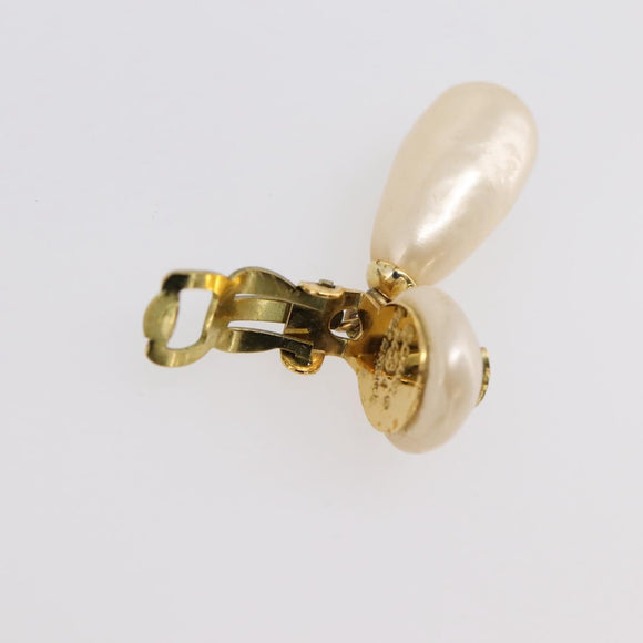 CHANEL Earring metal Gold CC Auth 195937V