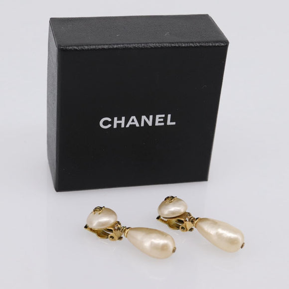 CHANEL Earring metal Gold CC Auth 195937V