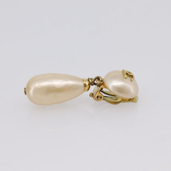 CHANEL Earring metal Gold CC Auth 195937V