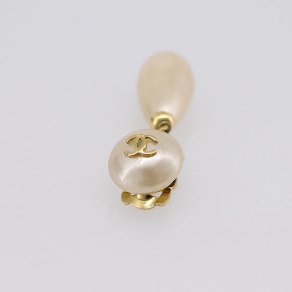 CHANEL Earring metal Gold CC Auth 195937V