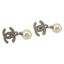 CHANEL COCO Mark Pierce metal Silver CC Auth 195942A-1