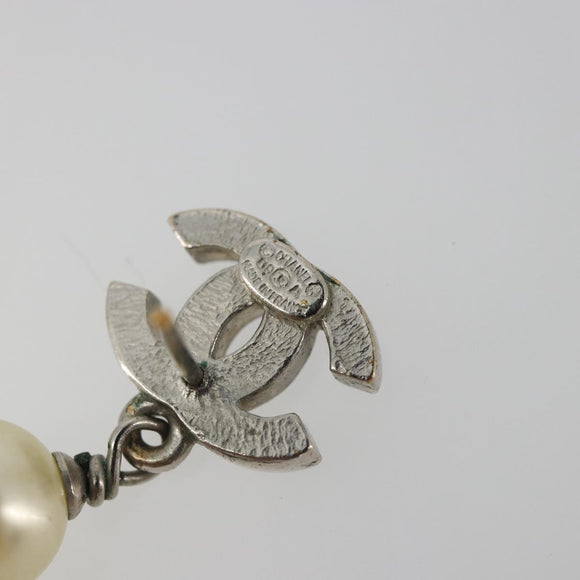CHANEL COCO Mark Pierce metal Silver CC Auth 195942A