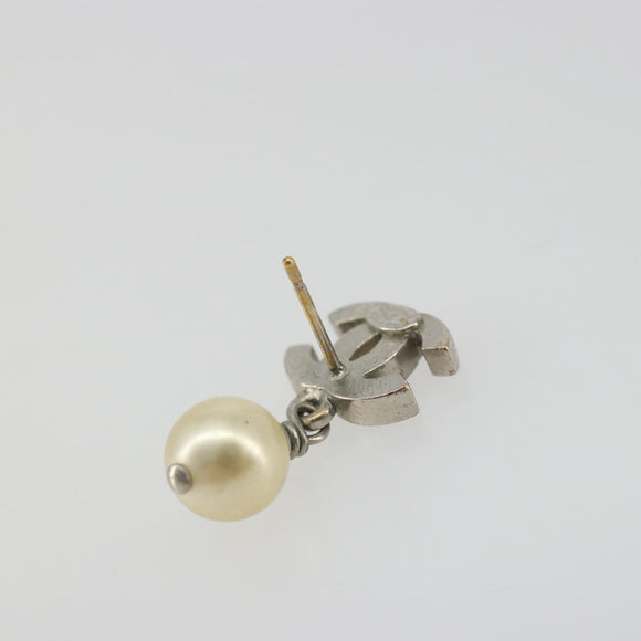 CHANEL COCO Mark Pierce metal Silver CC Auth 195942A
