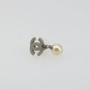 CHANEL COCO Mark Pierce metal Silver CC Auth 195942A-8
