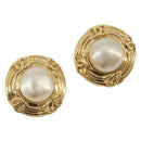CHANEL Earring metal Gold CC Auth 195943A-1