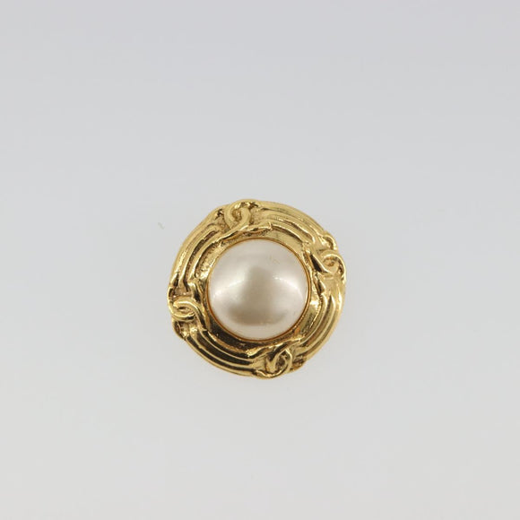CHANEL Earring metal Gold CC Auth 195943A