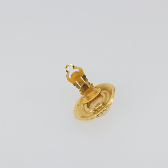 CHANEL Earring metal Gold CC Auth 195943A