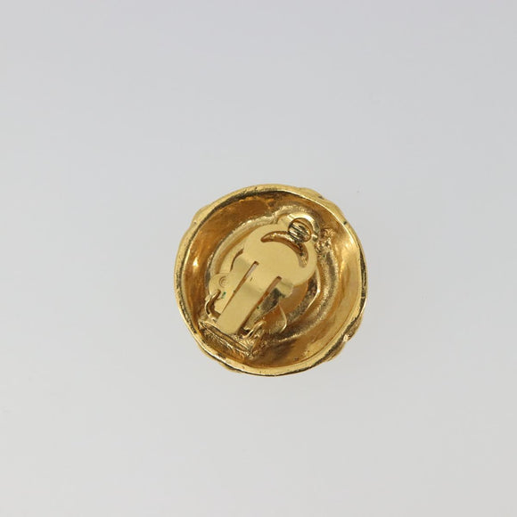 CHANEL Earring metal Gold CC Auth 195943A
