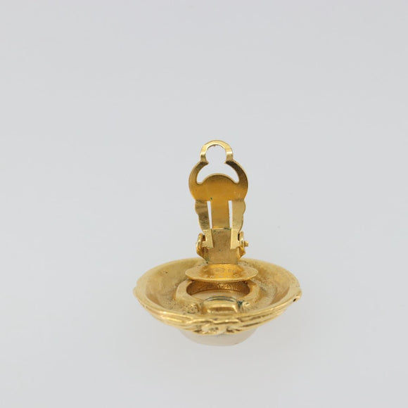 CHANEL Earring metal Gold CC Auth 195943A
