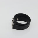 HERMES Papan Bracelet Leather Black Silver Auth 195944M-4