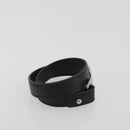 HERMES Papan Bracelet Leather Black Silver Auth 195944M-5