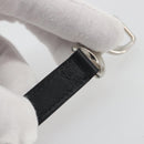 HERMES Papan Bracelet Leather Black Silver Auth 195944M-9