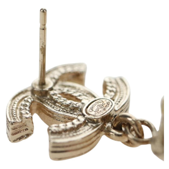 CHANEL COCO Mark Pierce metal Gold Tone CC Auth 195948M