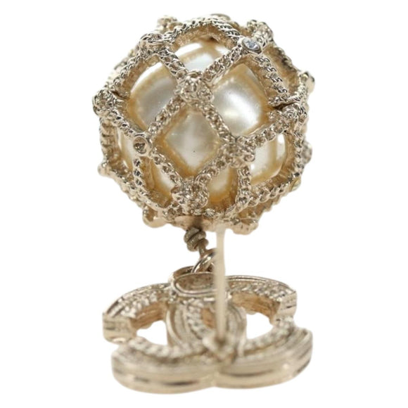 CHANEL COCO Mark Pierce metal Gold Tone CC Auth 195948M