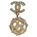 CHANEL COCO Mark Pierce metal Gold Tone CC Auth 195948M-2