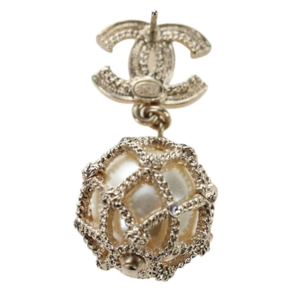 CHANEL COCO Mark Pierce metal Gold Tone CC Auth 195948M