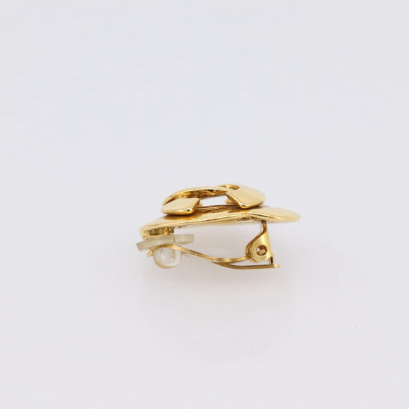 CHANEL Earring metal Gold CC Auth 195950V