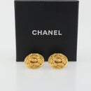 CHANEL Coco Round Earring metal Gold Tone CC Auth 195953V-12