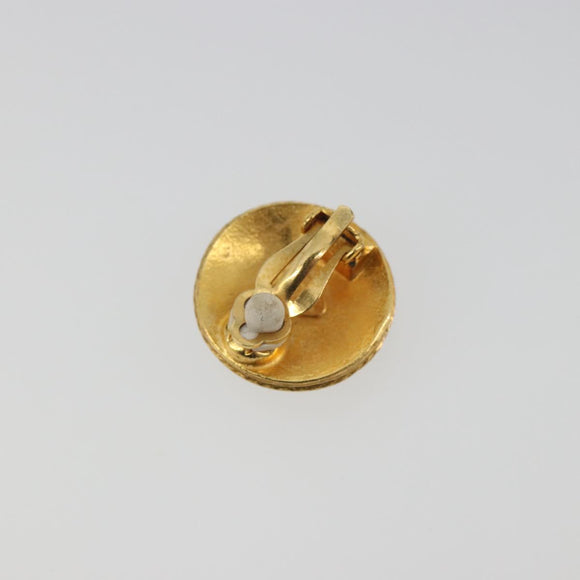 CHANEL Coco Round Earring metal Gold Tone CC Auth 195953V