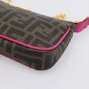 FENDI Zucca Canvas Accessory Pouch PVC Brown Black 8BS073 Auth 195954V-14