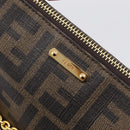 FENDI Zucca Canvas Accessory Pouch PVC Brown Black 8BS073 Auth 195954V-18