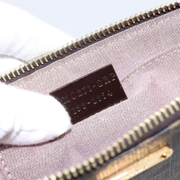 FENDI Zucca Canvas Accessory Pouch PVC Brown Black 8BS073 Auth 195954V