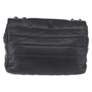 CHANEL Chain Matelasse 2.55 Shoulder Bag Lamb Skin Black Silver CC Auth 195955A-2