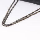 CHANEL Chain Matelasse 2.55 Shoulder Bag Lamb Skin Black Silver CC Auth 195955A-7