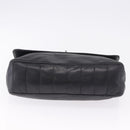CHANEL Chain Matelasse 2.55 Shoulder Bag Lamb Skin Black Silver CC Auth 195955A-5
