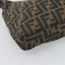 FENDI Zucca Canvas Mamma Baguette Shoulder Bag Brown Black Auth 195956V-11