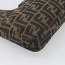 FENDI Zucca Canvas Mamma Baguette Shoulder Bag Brown Black Auth 195956V-13