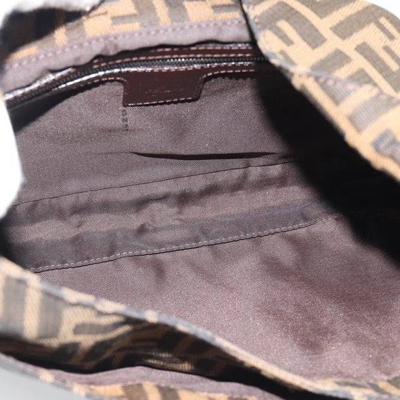 FENDI Zucca Canvas Mamma Baguette Shoulder Bag Brown Black Auth 195956V