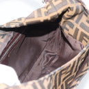 FENDI Zucca Canvas Mamma Baguette Shoulder Bag Brown Black Auth 195956V-17