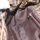 FENDI Zucca Canvas Mamma Baguette Shoulder Bag Brown Black Auth 195956V-18