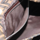 FENDI Zucca Canvas Mamma Baguette Shoulder Bag Brown Black Auth 195956V-20