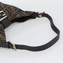 FENDI Zucca Canvas Mamma Baguette Shoulder Bag Brown Black Auth 195956V-7