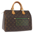 LOUIS VUITTON Monogram Perfo Speedy 30 Hand Bag Green M95181 LV Auth 195957V-1