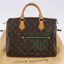 LOUIS VUITTON Monogram Perfo Speedy 30 Hand Bag Green M95181 LV Auth 195957V-12