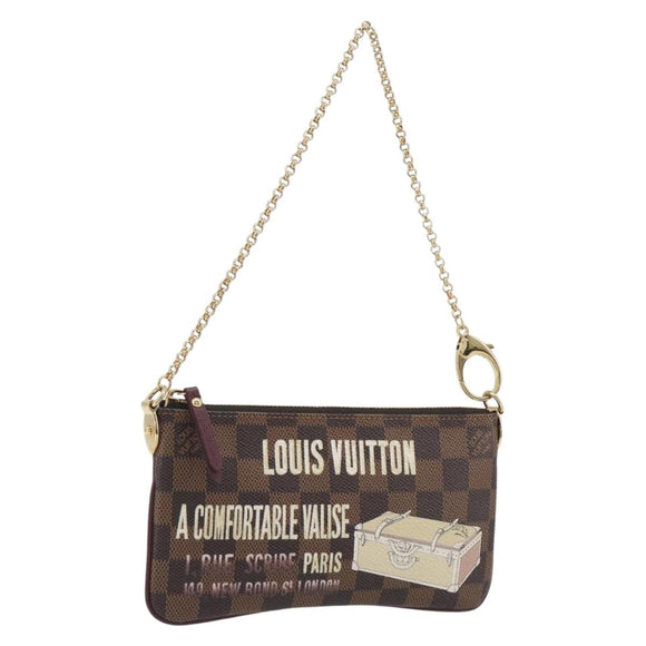LOUIS VUITTON Damier Ebene Pochette Mira MM Pouch N63091 LV Auth 195958V