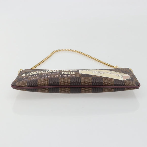 LOUIS VUITTON Damier Ebene Pochette Mira MM Pouch N63091 LV Auth 195958V