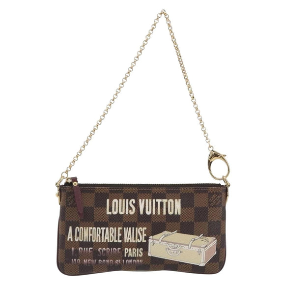 LOUIS VUITTON Damier Ebene Pochette Mira MM Pouch N63091 LV Auth 195958V
