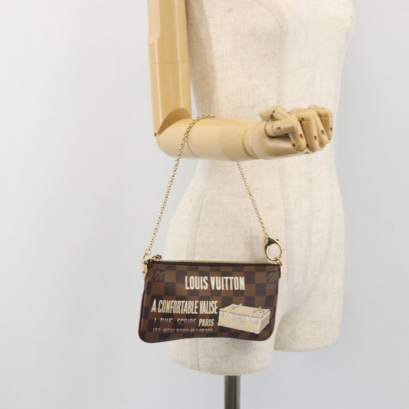 LOUIS VUITTON Damier Ebene Pochette Mira MM Pouch N63091 LV Auth 195958V
