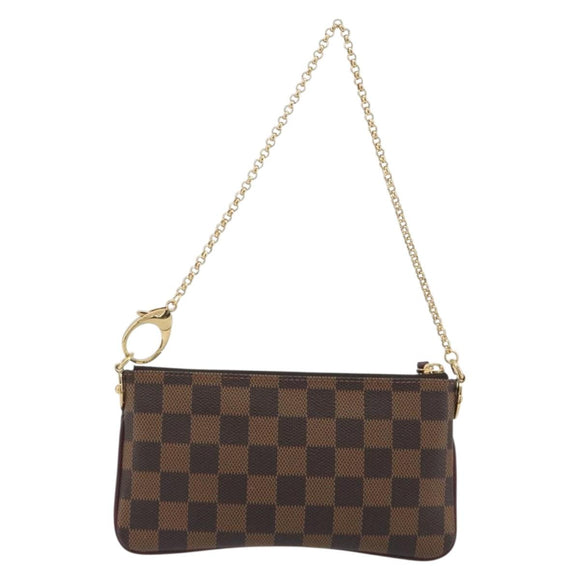 LOUIS VUITTON Damier Ebene Pochette Mira MM Pouch N63091 LV Auth 195958V
