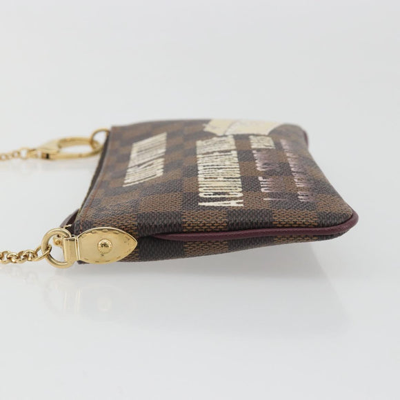 LOUIS VUITTON Damier Ebene Pochette Mira MM Pouch N63091 LV Auth 195958V
