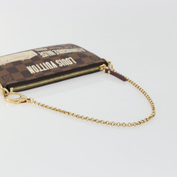 LOUIS VUITTON Damier Ebene Pochette Mira MM Pouch N63091 LV Auth 195958V