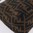 FENDI Zucca Canvas Hand Bag Black Brown Auth 195959V-10