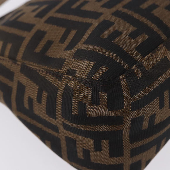 FENDI Zucca Canvas Hand Bag Black Brown Auth 195959V