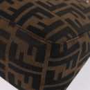 FENDI Zucca Canvas Hand Bag Black Brown Auth 195959V-13