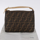 FENDI Zucca Canvas Hand Bag Black Brown Auth 195959V-22